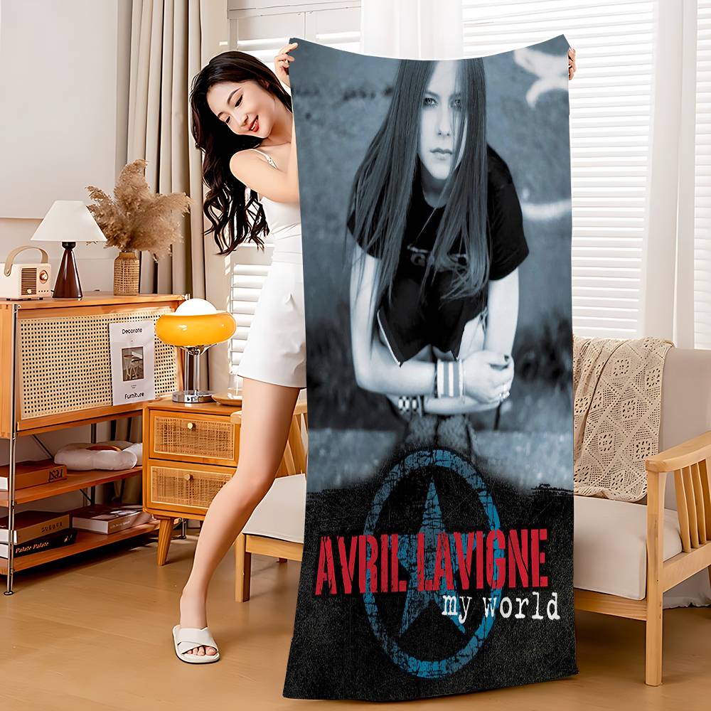 Singer A-Avril R-Ramona Lavigne Beach Towels Shower Towel Sauna Travel Spa Microfiber Quick Dry Gym Accessories Cute Room Decor