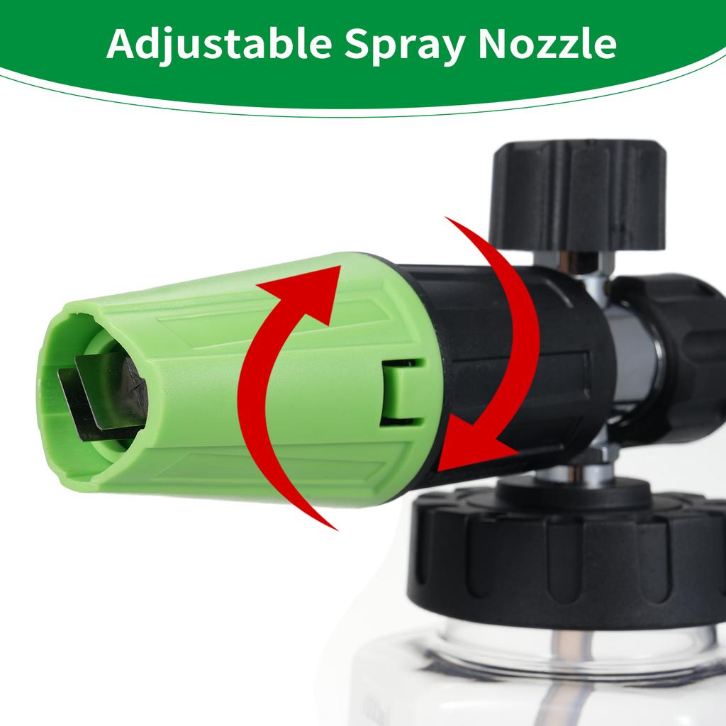 Foam Cannon for Pressure Washer with Dual-Connector Tool, Car Foam with 1/4'' Quick Connect 1L Transparent Bottle