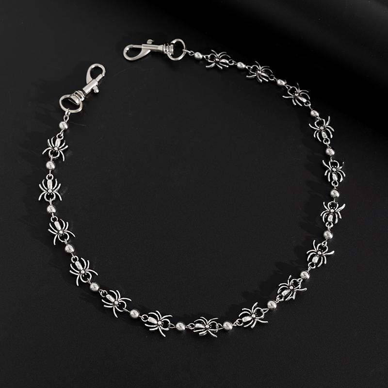 Vintage Personalized Goth Punk Spider Waist Chain For Men Punk Jeans Pants Chain Hip Hop Dancers Pants Decoration Chain Gifts