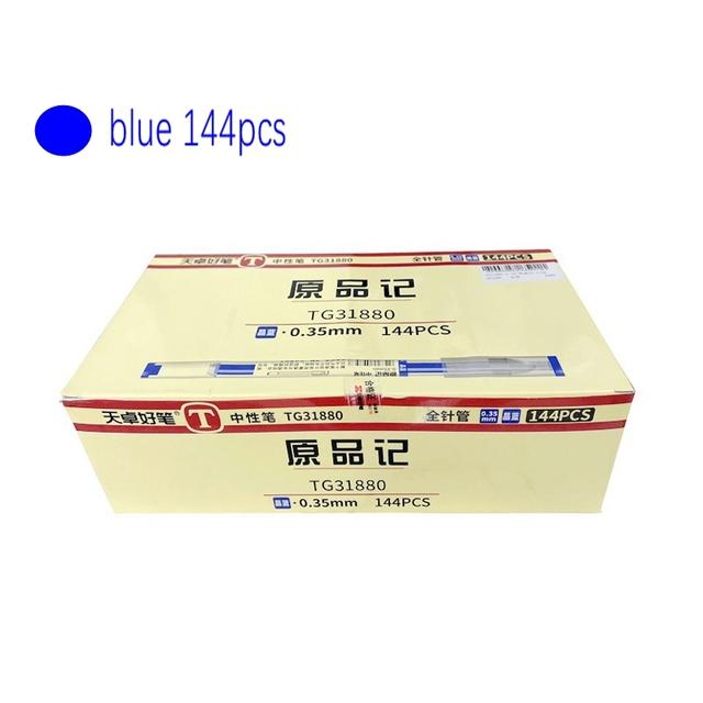 144pcs 0.35mm Gel Pen Set Smooth Writing&Fastdry Black Blue Red Ink Ballpoint Pen Signature Exam School Office Stationery