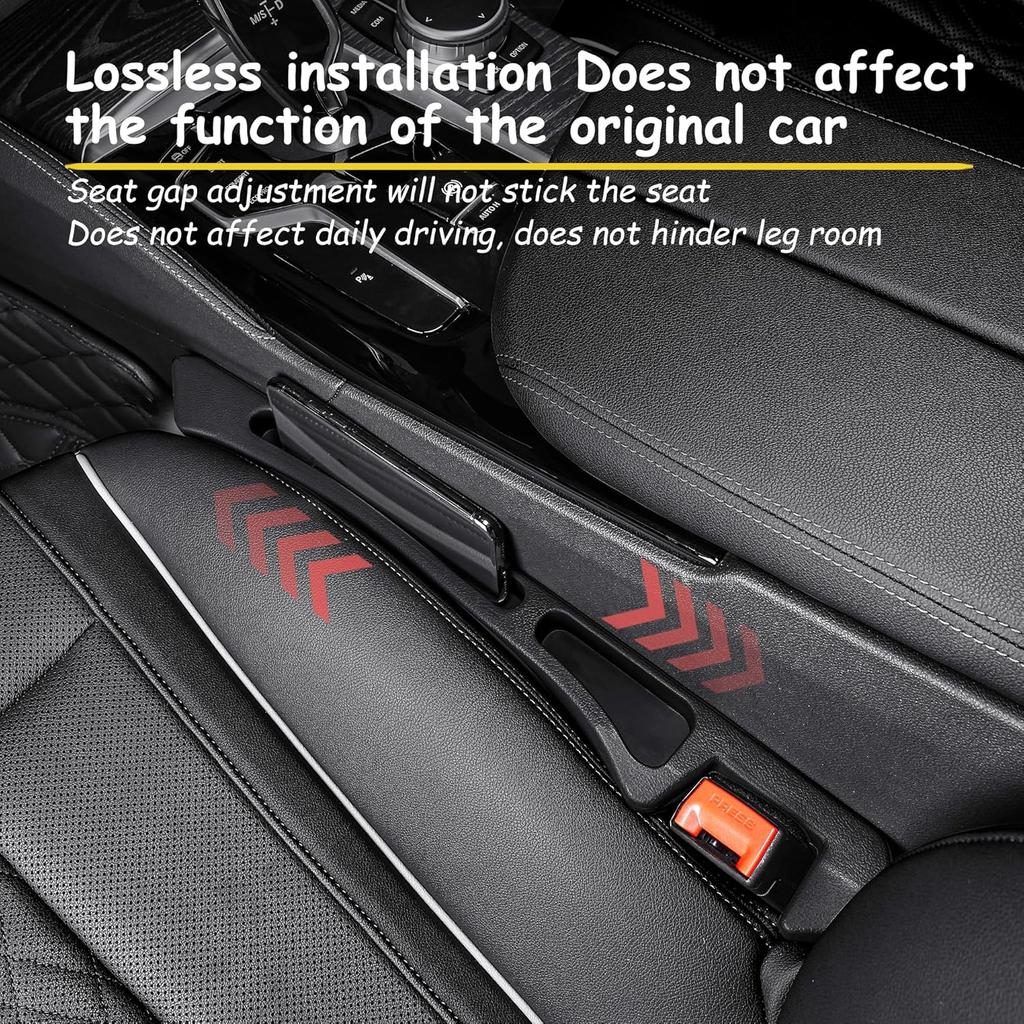 Car Seat Gap Filler Organizer With Dual Slots, 2 Pack Anti-Drop Storage Solution For Car SUV Truck - Prevents Phone, Keys, Wallet From Falling