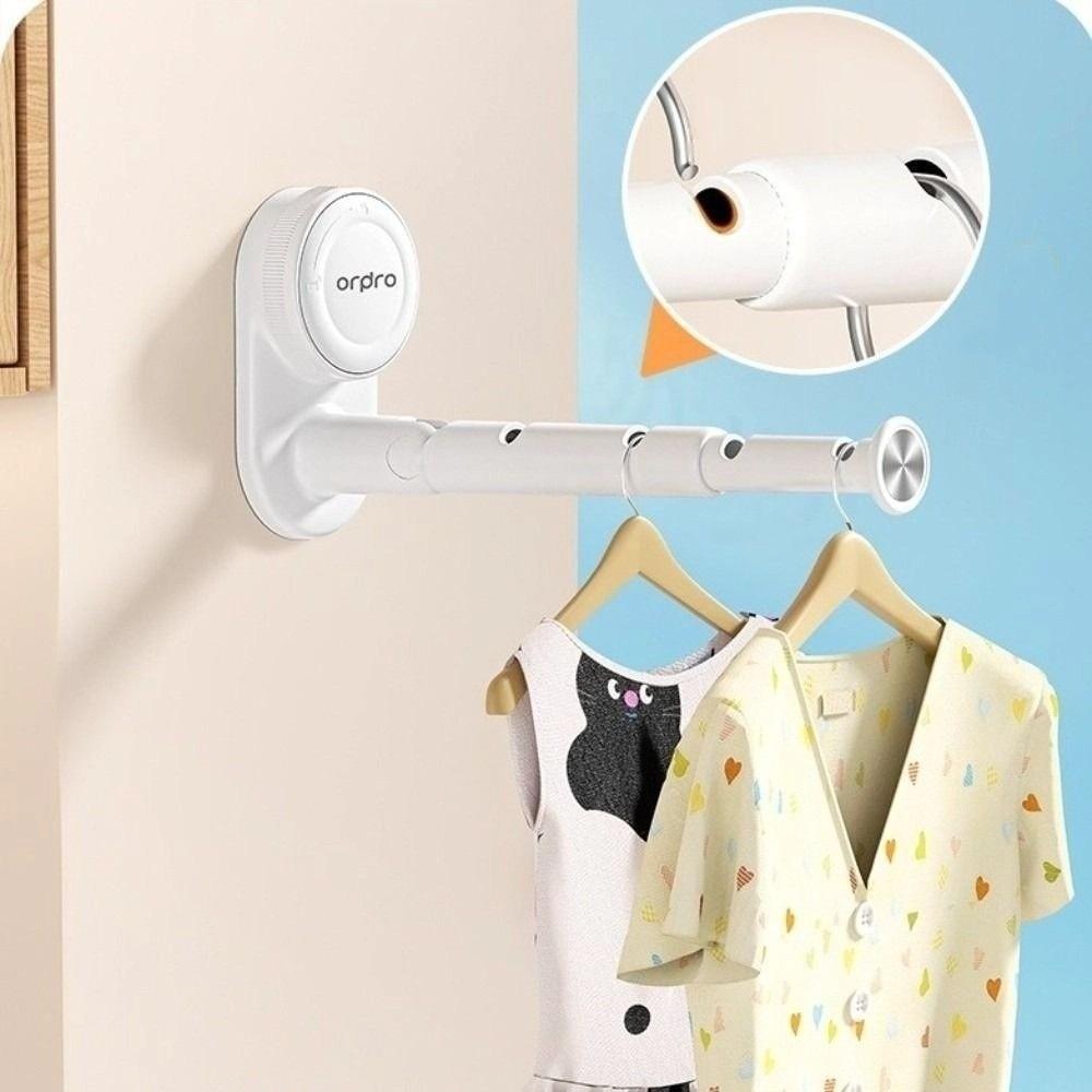 Adjustable Length Clothes Hanger Organizer Suction Cup Installation Balcony Hanging Rack  Window