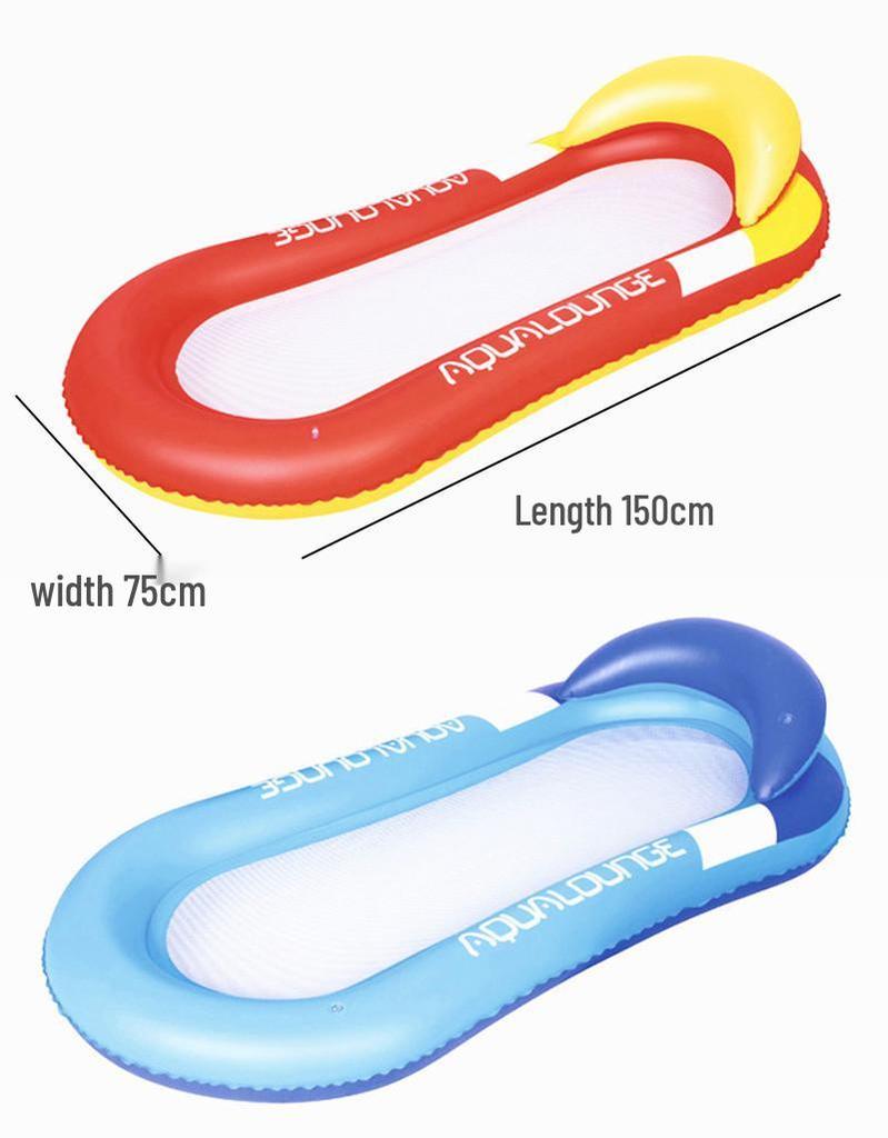 Adult Inflatable Recliner with Mesh Float, Anti-Rollover Swimming Ring, Water Floating Bed - Swim Ring for Influencers.