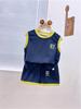 Children's Waffle Knit Sleeveless Sports Set – Breathable 2-Piece Basketball Uniform for Boys and Girls