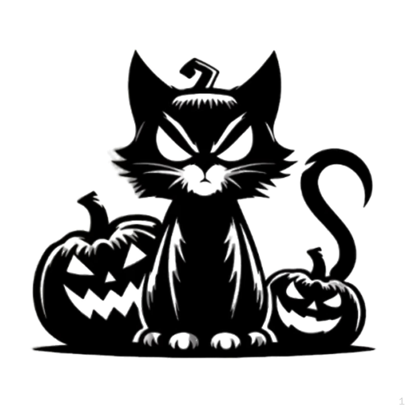 

Силуэт кошки Настенное украшение Металлический декор Компактный Декоративный Милый Хэллоуинский Артворк without Hat