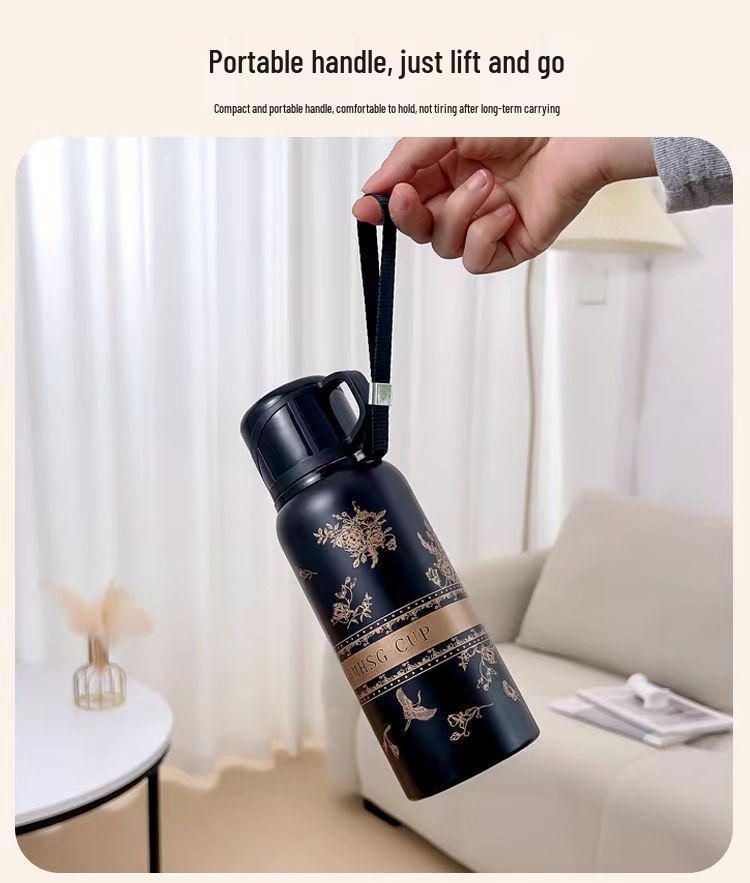 Gardenia 316 Stainless Steel Insulated Sports Bottle with Tea Infuser - Large Capacity & Portable