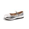 Girls' leather shoes 2025 spring and autumn new children's shoes silver little girl princess soft sole Mary Jane baby shoes