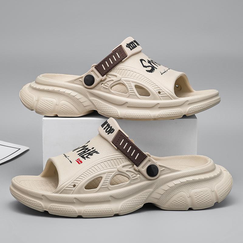 Fashion NEW Men's Massage Slippers White Outdoor Sandals Beach Comfortable Soft Slides Casual Shoes Men Indoor Outdoor Sandals