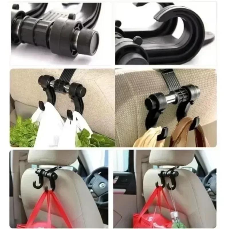 2Pcs Universal Car Seat Back Storage Hook Sundries Hanger Bag Holder Multifunction Car Hooks Vehicle Storage Organizer