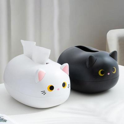 Tissue Box Wear-resistant Portable Cat Shape Home Decoration Nordic Style For Kitchen Bathroom Home Decoration Desktop Decor