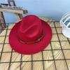 European and American style retro casual manama big-brimmed top hat women's autumn and winter British versatile woolen hat belt jazz