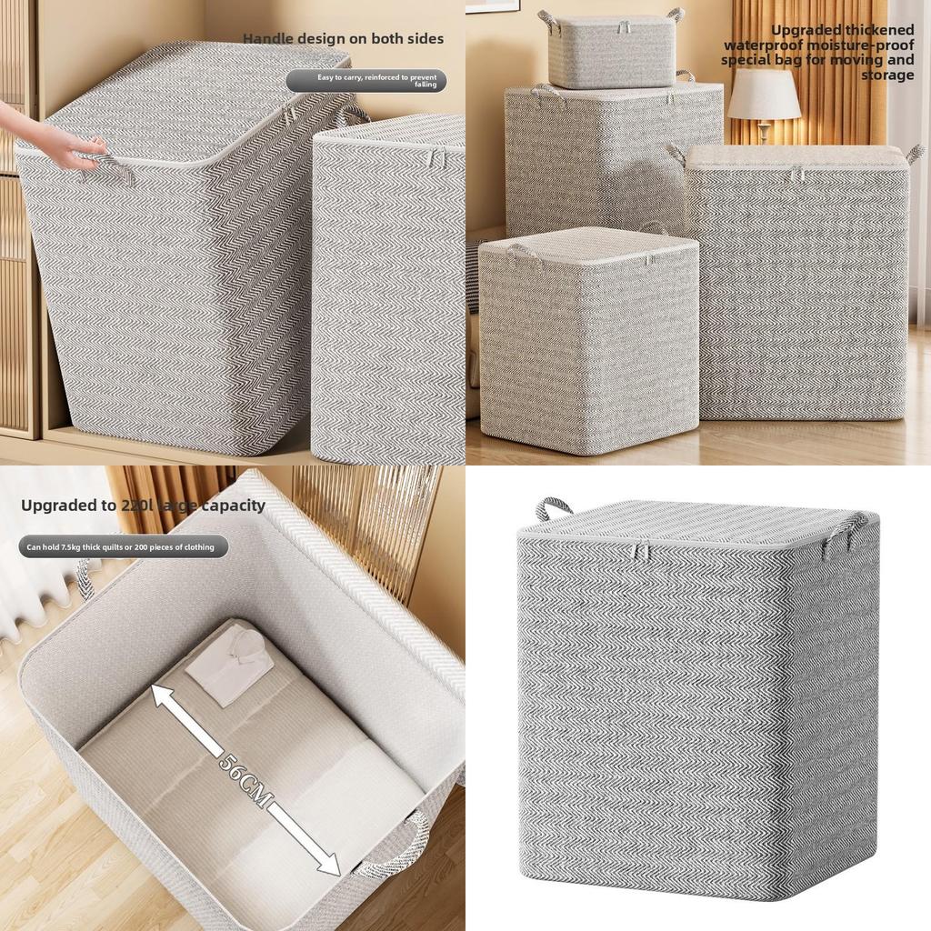 Cotton Comforter Storage Bag With Sealable Zipper For Bedroom Organization