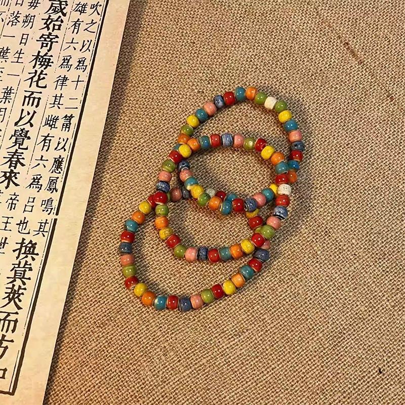 

Дофамин Ручной работы Красочный Керамический Браслет из бусин Для Женщин Мужчин Уникальный Эластичный Браслет Ювелирные Аксессуары Подарки 6mm