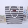 New Casual Stripe Printed Canvas Bag Large Capacity Shopping Canvas Bag Cotton Rope Shoulder Hand Canvas Bag