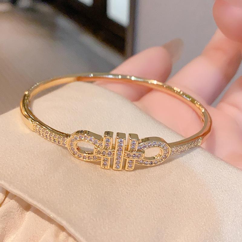 Белый лунный свет Подкова Пряжка Бриллиантовый Тренд Браслет