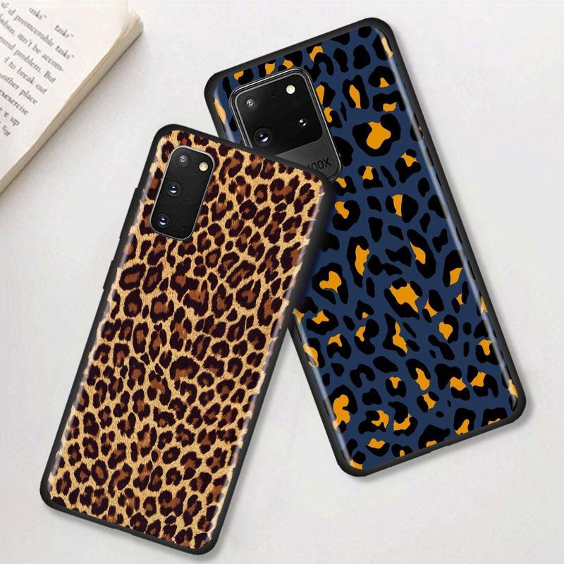 Capa de telefone para Samsung Galaxy S20 Ultra FE 5G S10 Lite S9 S8 Plus S7 Edge S10e TPU Capa de concha preta Sexy Leopard Print Panther