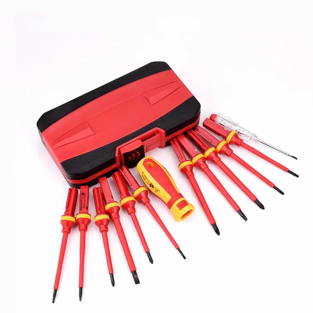 VDE Isolierter Schraubendrehersatz 1000V Isolierter Schraubendrehersatz mit Koffer Magnetisch Heim- und Profianwendung Elektrikerwerkzeuge