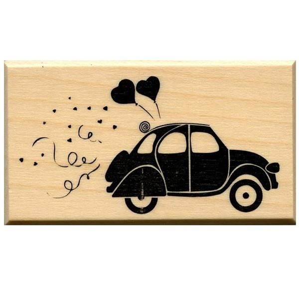 Tampon bois - ARTEMIO - 2 CV coeur - Romantique - Haute qualité - Mixte