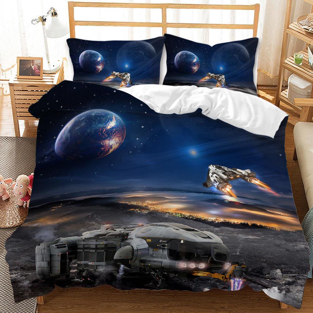 Space Star Quilt Set Three-Piece 3D Digital Printing Kit