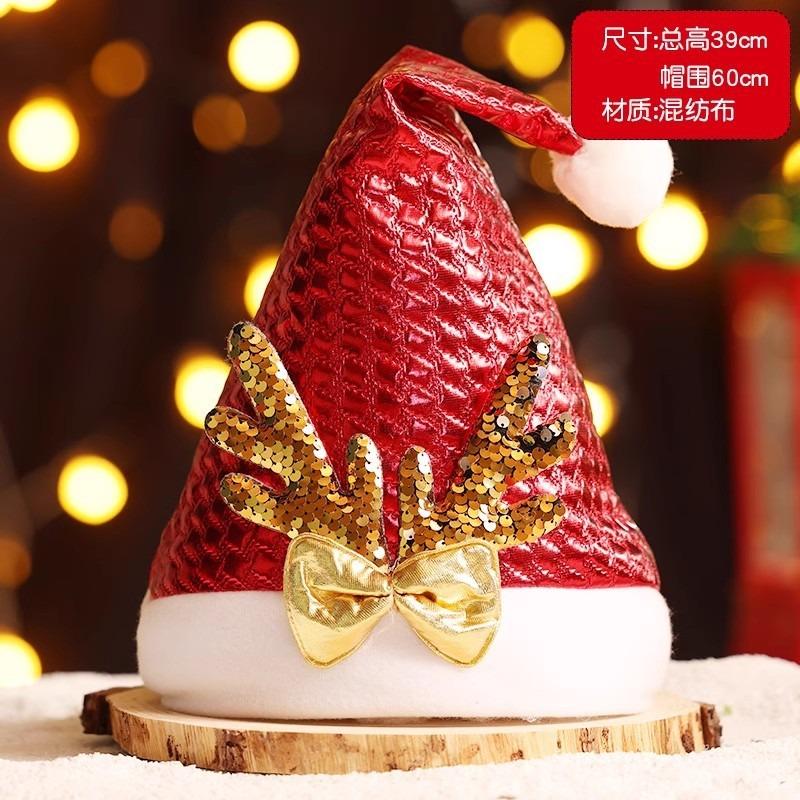 Christmas Red Plush Santa Hat Women Holiday Party Decoration