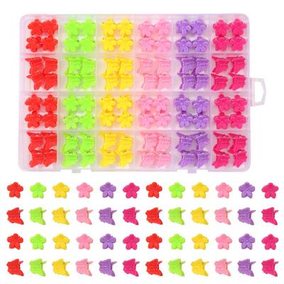 Frühling/Sommer Gemischte Farbe Schmetterling Blume Haarspangen – 24-teiliges Set mit niedlichen kleinen Krallen Pony-Accessoires