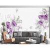 Carta da Parati Moderna 3D Stereo Fiore Murale Floreale Pittura Murale Sfondo Soggiorno TV Divano Camera da Letto Arredamento Casa