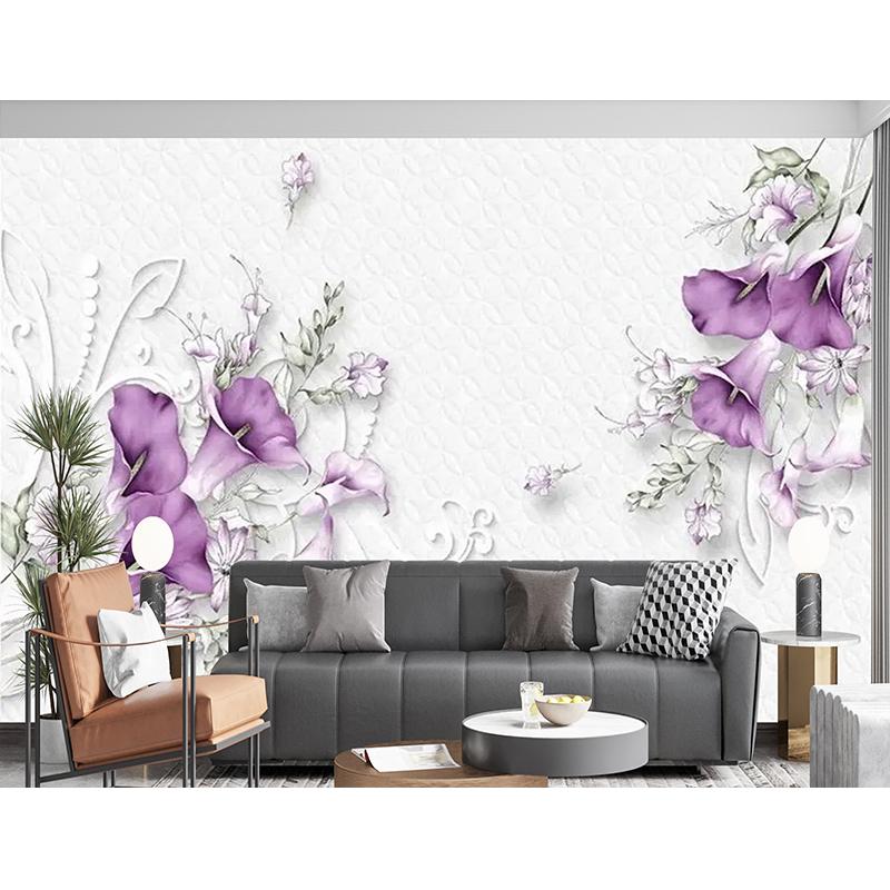Carta da Parati Moderna 3D Stereo Fiore Murale Floreale Pittura Murale Sfondo Soggiorno TV Divano Camera da Letto Arredamento Casa