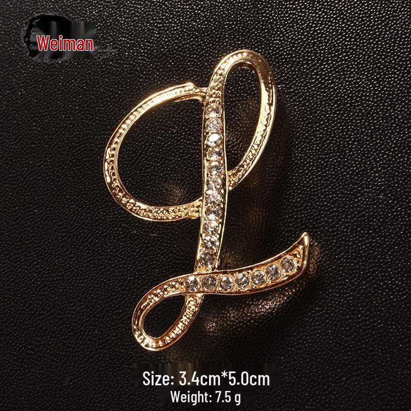 Men's Suit Jacket Brooch: Elegant English Letter Pin for a Stylish Touch