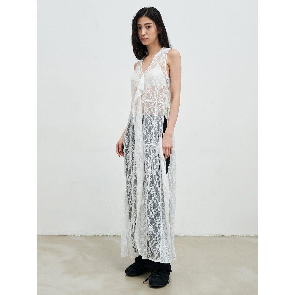 Anggae Lace Hooded Layering Dress White