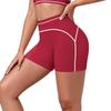 New contrasting colors high waist tight body high elastic hip lift yoga shorts sports running fitness yoga clothes three-point pants