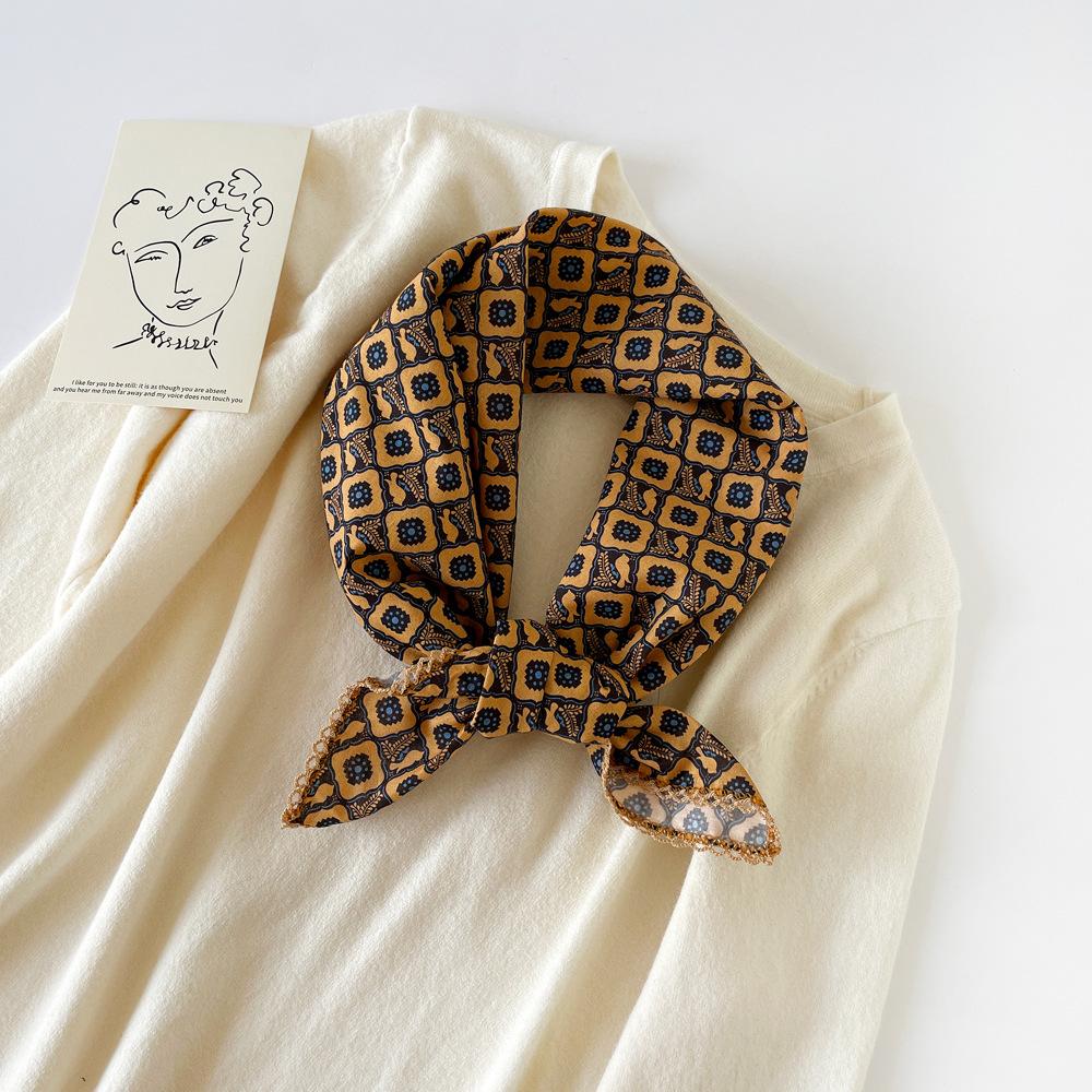 Small Scarf Small Square Scarf High-end Fashion Leopard Print Decorative Professional Scarf Summer Light Scarf