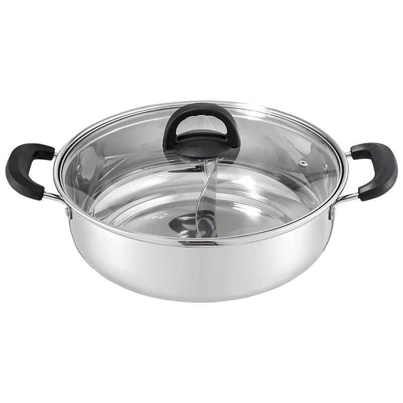 KEGOO 30cm Stainless Steel Divided Hot Pot