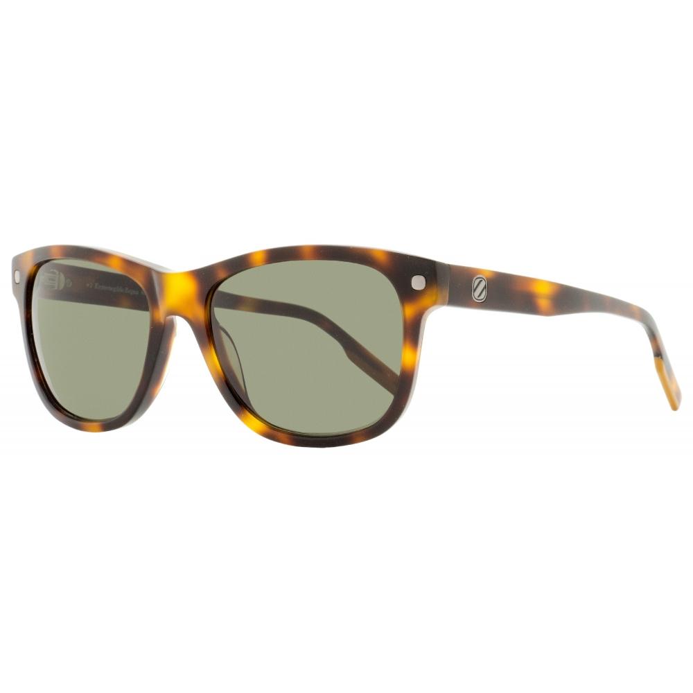 Zegna Мужские прямоугольные солнцезащитные очки EZ0196 52N Dark Havana ...