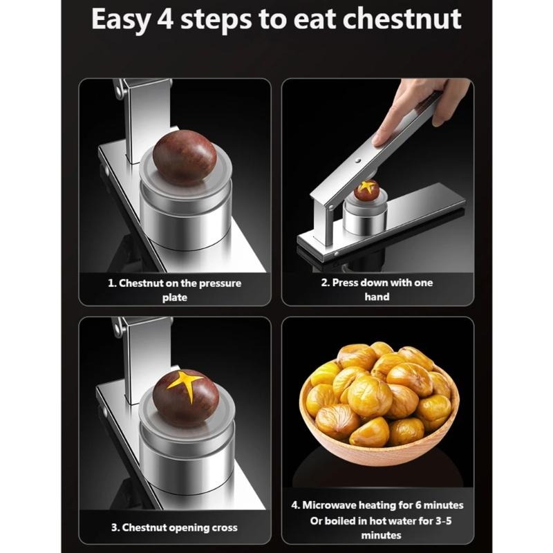 Durability 304 Stainless Steel Chestnut Opener Press Type Effortless Single Hand Use And Corrosion Resistance