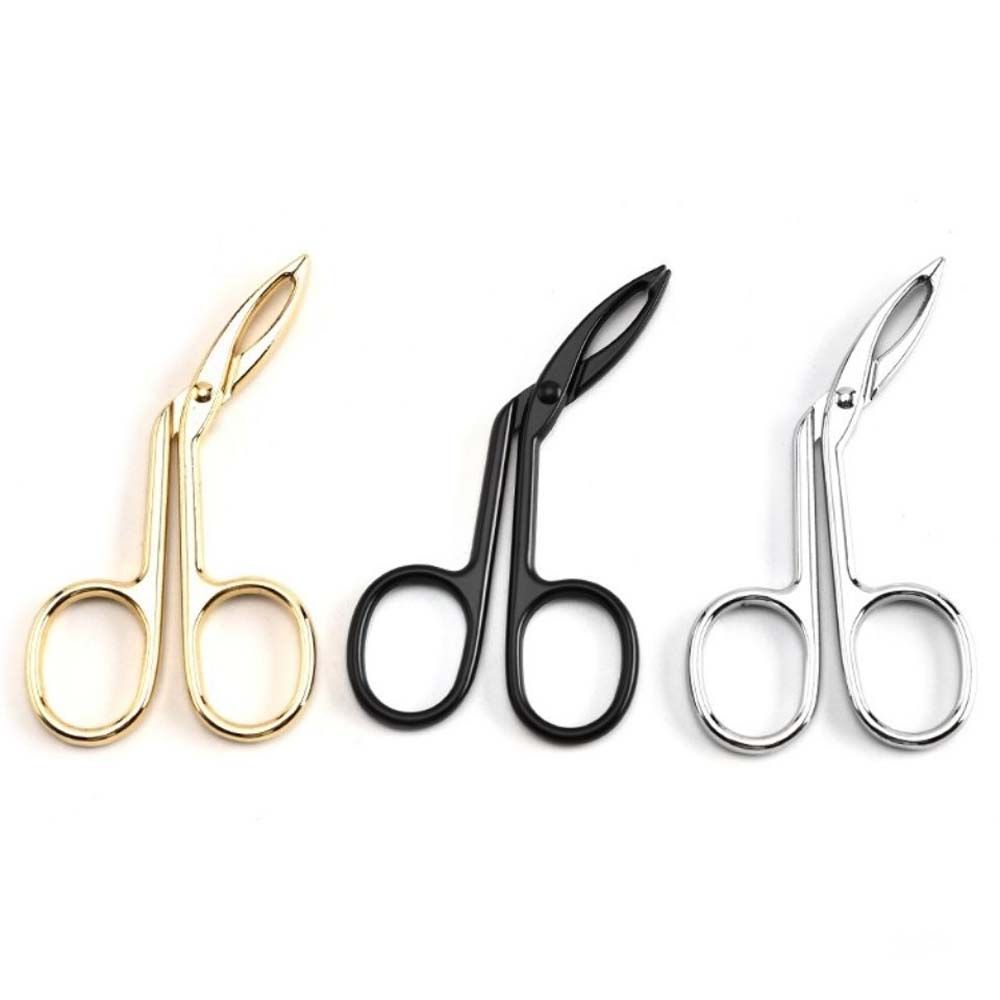 Steel Elbow Straight Pointed Eyebrow Plucking Tweezers Clip Scissors Eyebrow Pliers Hairs Puller