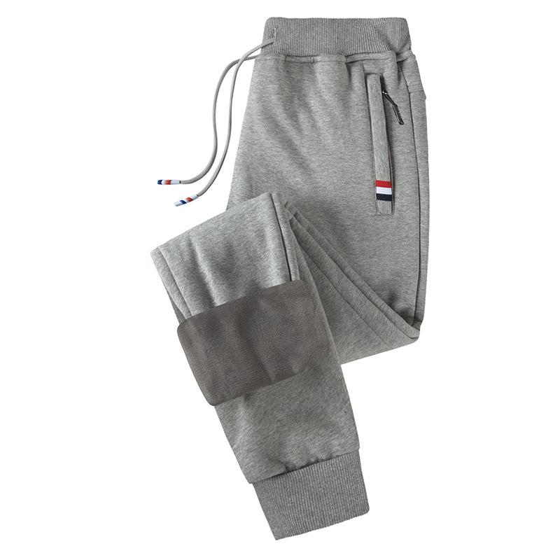 Men's Fleece-Lined Casual Plus Size Cuffed Sweatpants - Thick, Versatile, Outdoor & Trendy