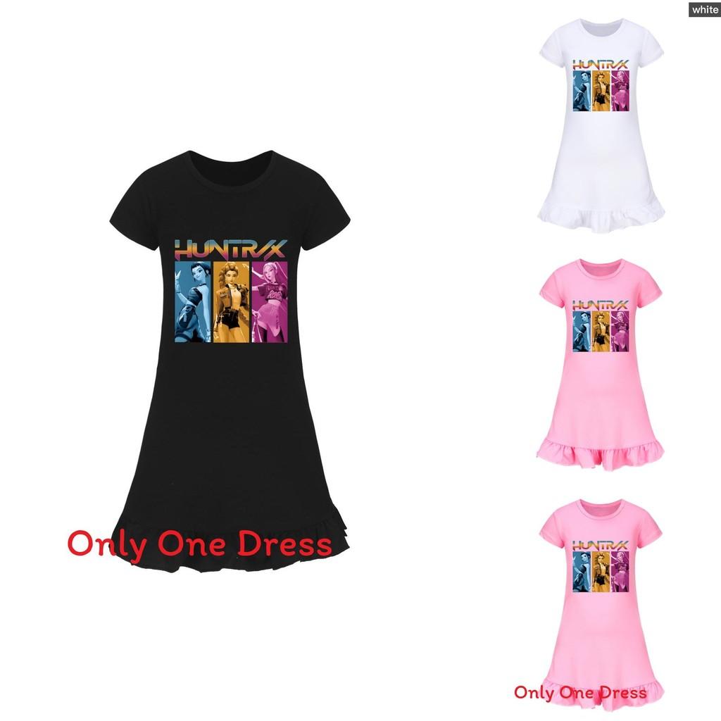 Kpop Demon Hunter Girl Short Sleeve Nightdress With Polyester Fabric For Teen Lounging