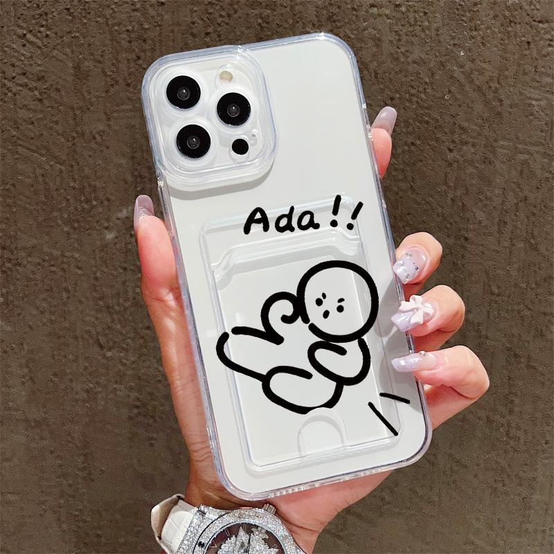 

Силиконовый чехол-карман для карт для Infinix Smart 7 8 Reno 12F 13F 14F Xiaomi Redmi Note 14 13 12 Honor X7A X8B Крышка Прозрачный бампер для телефона iPhone 16 Pro