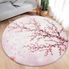 Japanese Style Round Carpet Koi Fish Lotus Cherry Blossom Flower Mountain Water Ink Art Home Living Room Bedroom Decor Floor Rug