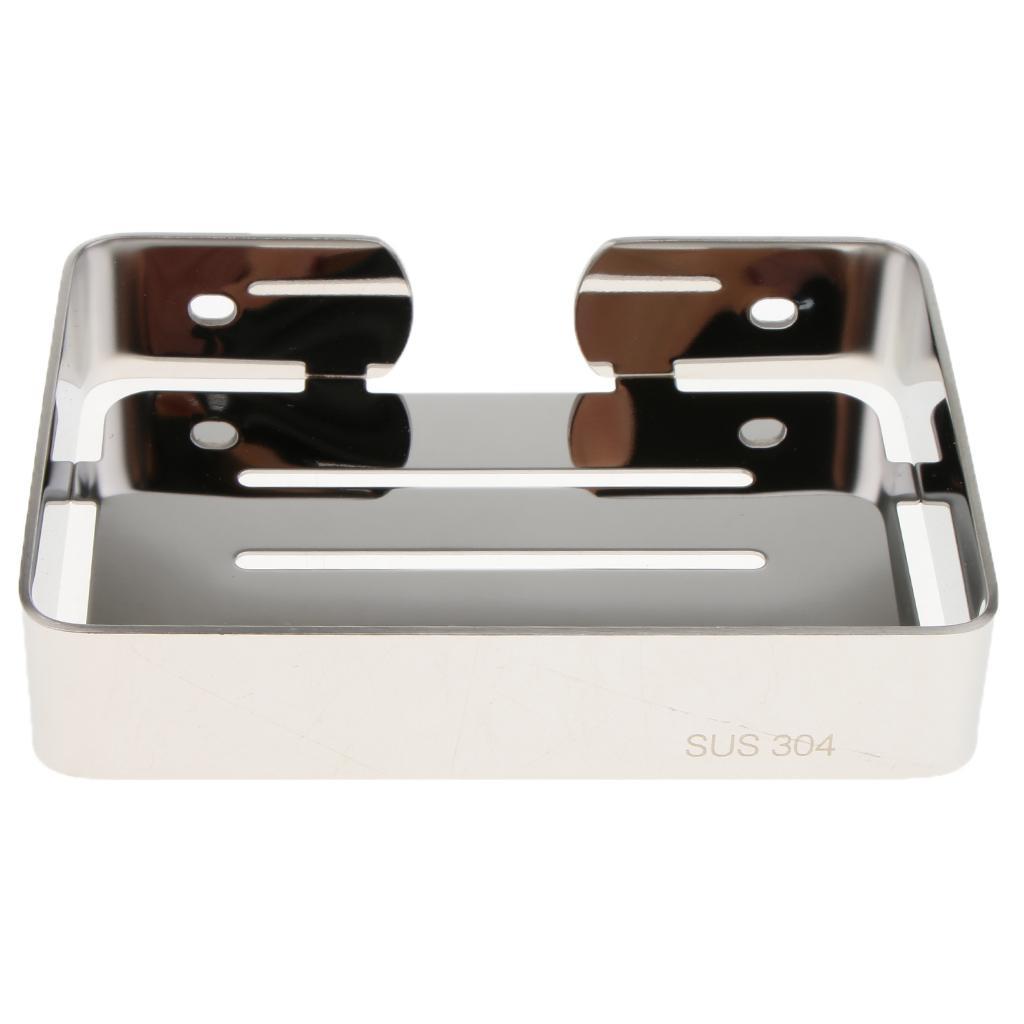 Stainless Steel Soap Dish Wall Mounted Soap Holder Bathroom Soap Saver Tray