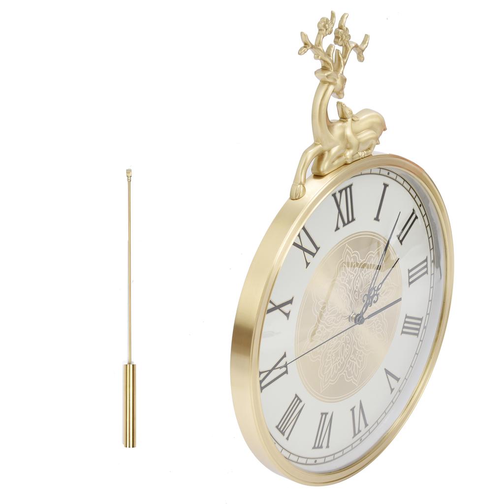 Große Wanduhr Leise Kupfer Europäischer Stil Wohnzimmer Innendekoration Pendeluhr