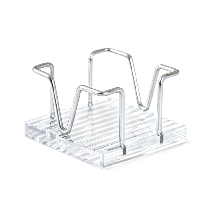 

Desktop Note Paper Box With Metal Frame Clear Acrylic Note Block Storage Box For School Office Desktop Organization серебряный