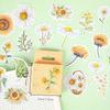 45Pcs/set Chrysanthemum and Sunflower Flowers Stickers Decorative Sticker Diary Stationery Album Sticker Flakes Scrapbooking