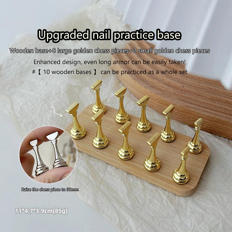 

Дисплей для нейл-арта Магнитный держатель для ногтей Подставка для практики с типсами для наращивания Деревянная подставка-держатель для арт-салона Инструменты для практики DIY золотой