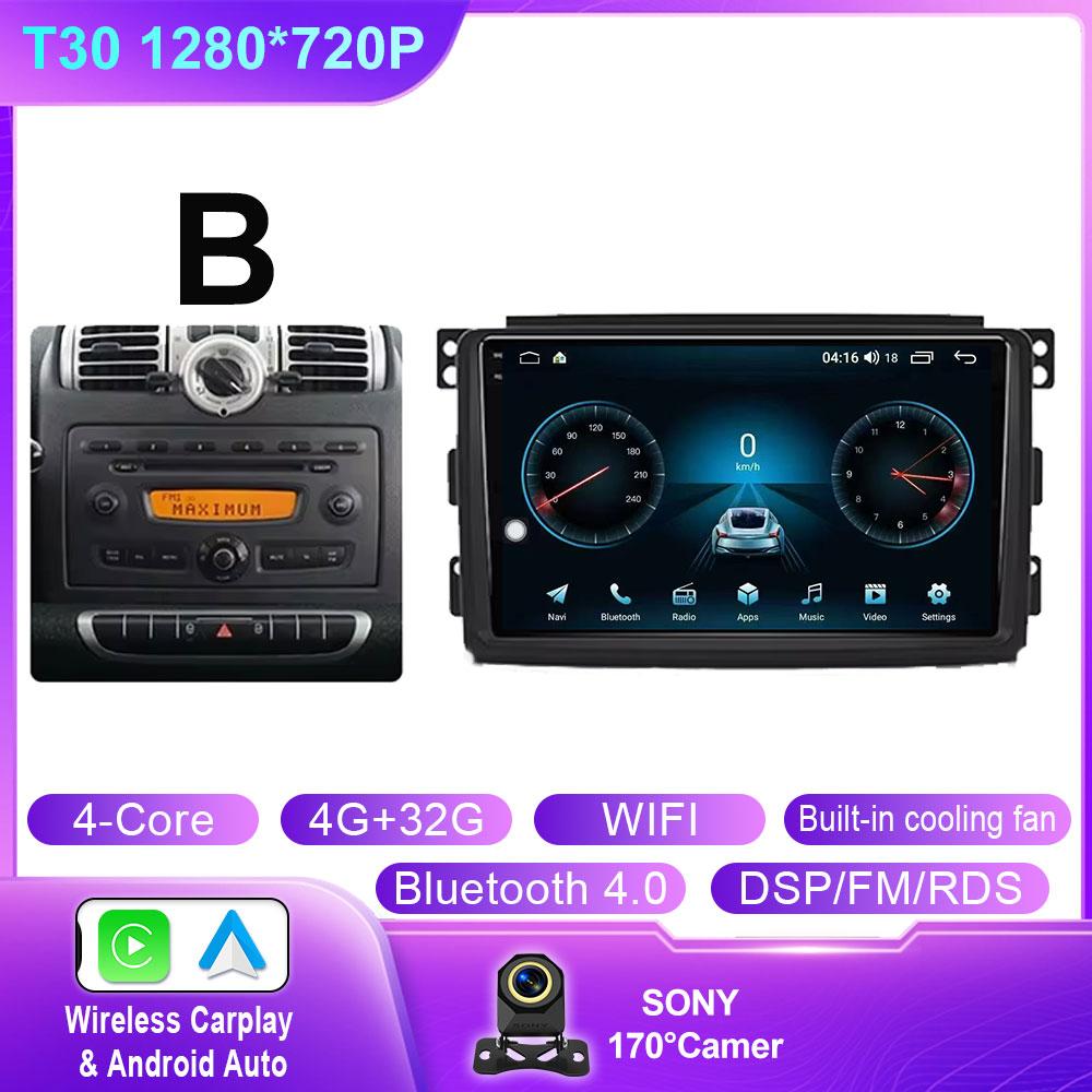 

Беспроводной CarPlay Android Авто Радио Для Mercedes Benz Smart Fortwo 451 2005 - 2015 Автомобильный Плеер GPS Авторадио 4G WIFI Нет 2 din DVD