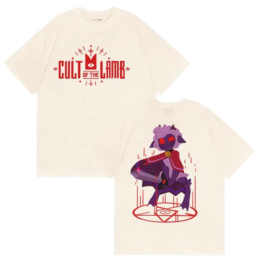 Hot Game Cult of The Lamb Graphic T Shirt Men Vintage High Quality Fashion Tshirts Casual Pure Cotton Tshirt Unisex Streetwear