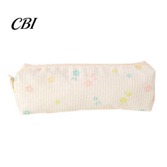 Girls Pencil Case Cute Floral Case, Mini Cotton Pouch for Pens Pencils Erasers, Lightweight Zipper Storage Bag Students, Kawaii Stationery Organizer
