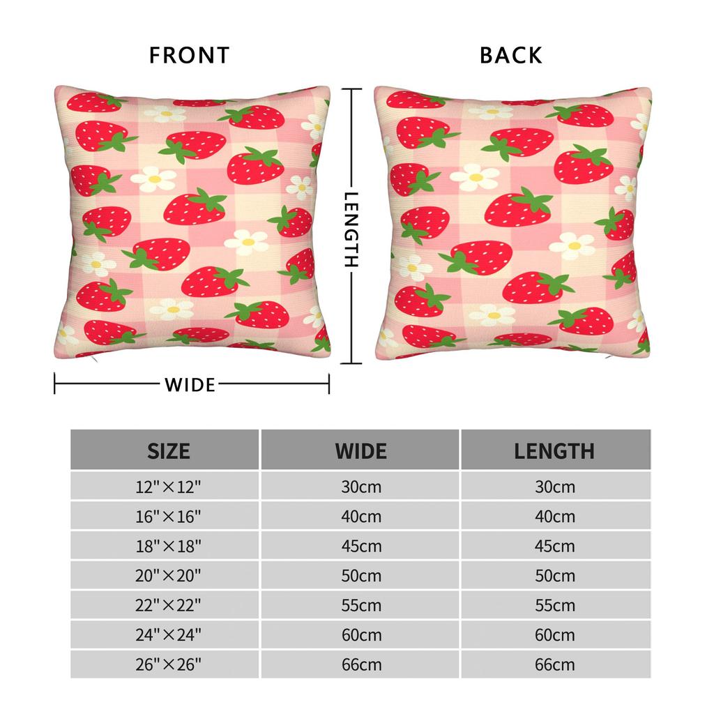 Strawberry Pattern Pillow Case  Design Pillow Cover Cute Funny Cushion Cover For Wedding Party Home Decor