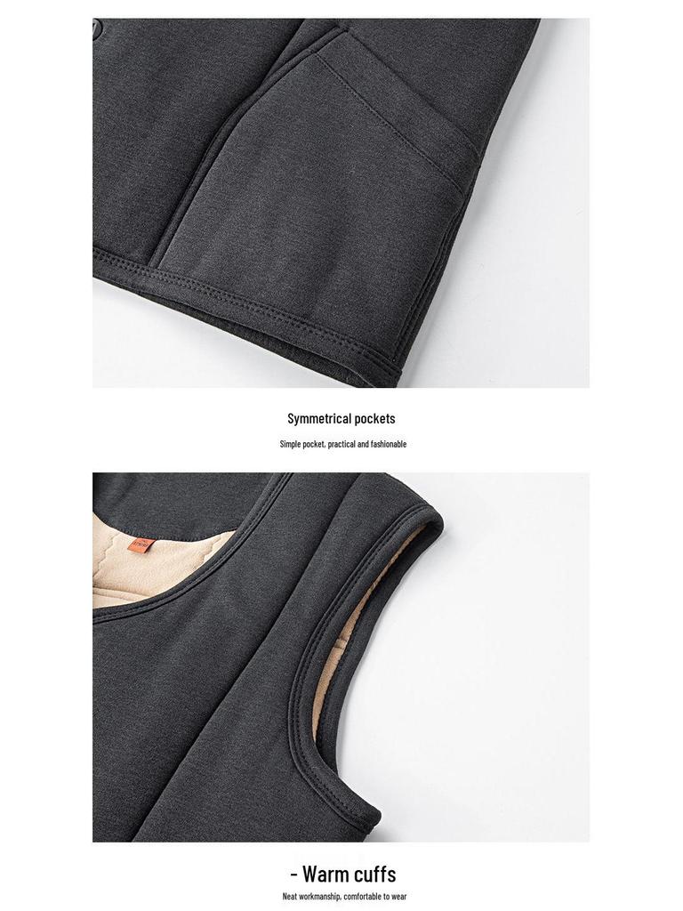 Winter Men's Thickened Cotton Vest: Mid-Aged & Elderly Wear