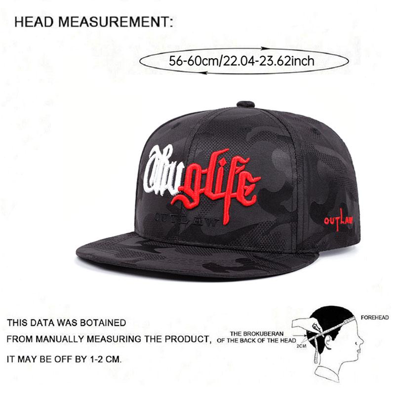 Mode Neue flache Krempe Hut Riot Life Bestickt Street Hip Hop Hut Sonnenschutz Dekoration Baseballkappe Unisex